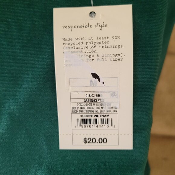 A New Day Green Velvet Sleeveless Turtleneck Dress Womens M - Picture 4 of 6